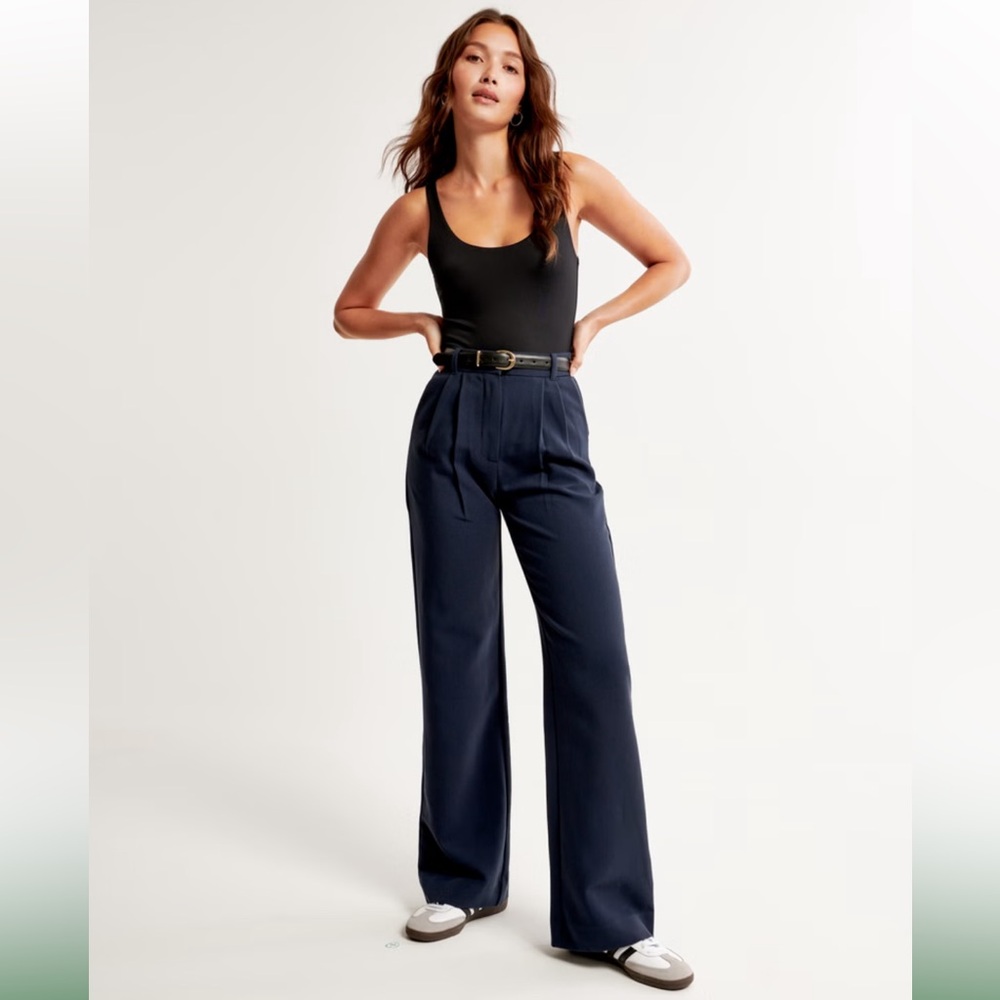 Abercrombie & Fitch Pants 27/4 SHORT Sloane Navy Wide Leg